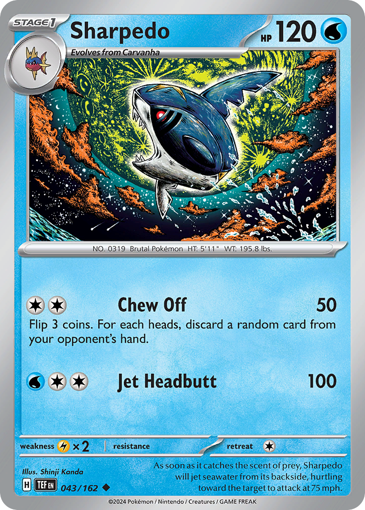Sharpedo 43/162 — English Pokémon Temporal Forces (2024)
