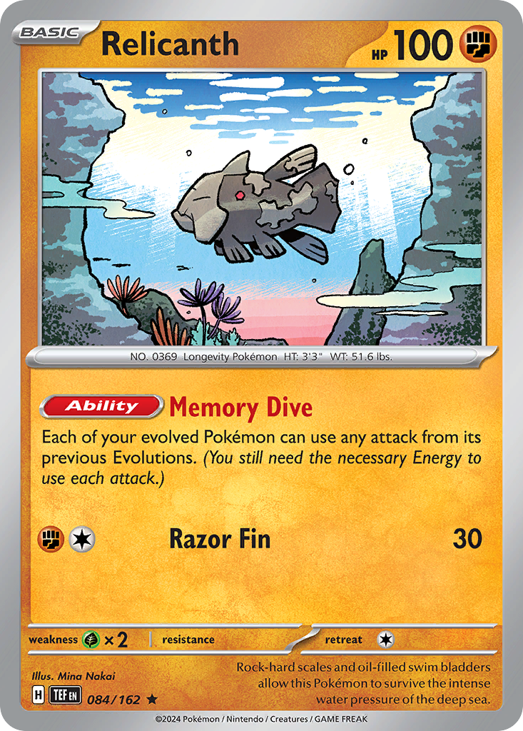 Relicanth 84/162 — English Pokémon Temporal Forces (2024)