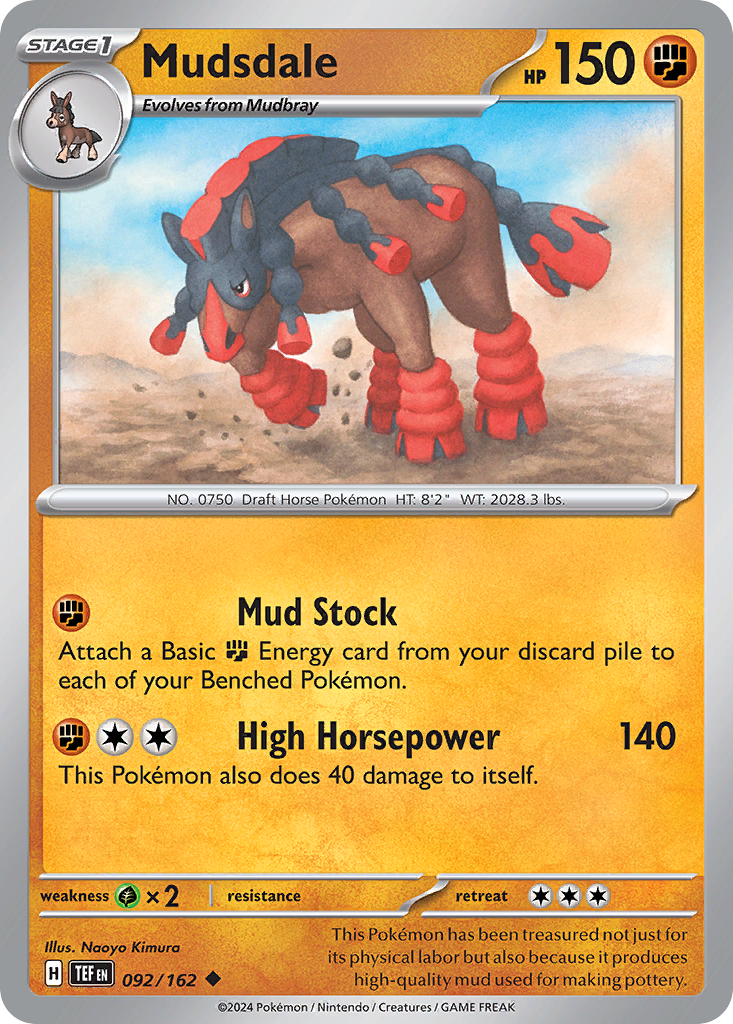 Mudsdale 92/162 — English Pokémon Temporal Forces (2024)