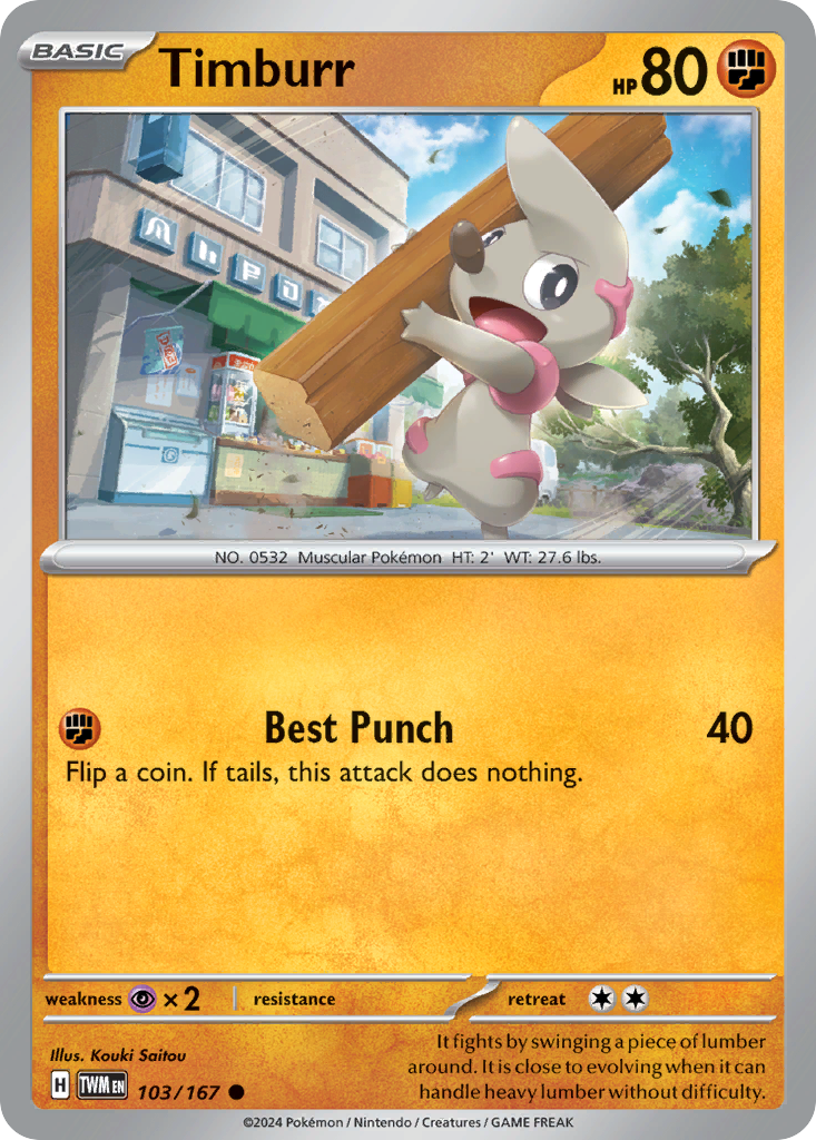 Timburr 103/167 — English Pokémon Twilight Masquerade (2024)