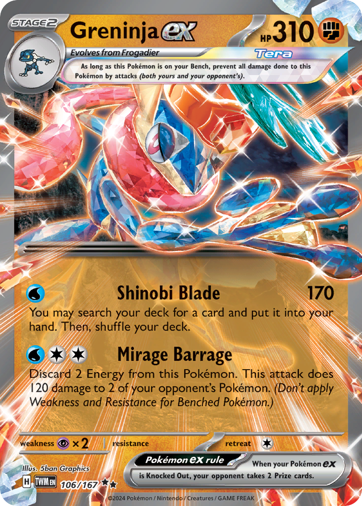 Greninja ex 106/167 — English Pokémon Twilight Masquerade (2024)