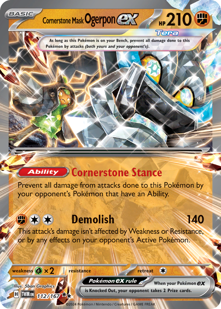 Cornerstone Mask Ogerpon ex 112/167 — English Pokémon Twilight Masquerade (2024)