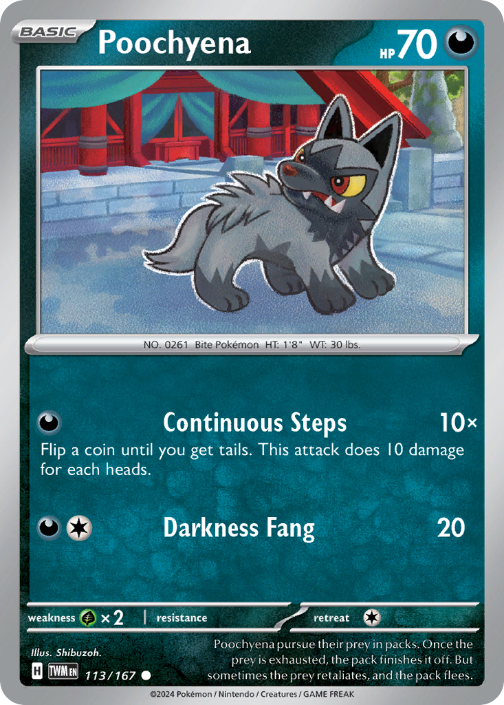Poochyena 113/167 — English Pokémon Twilight Masquerade (2024)