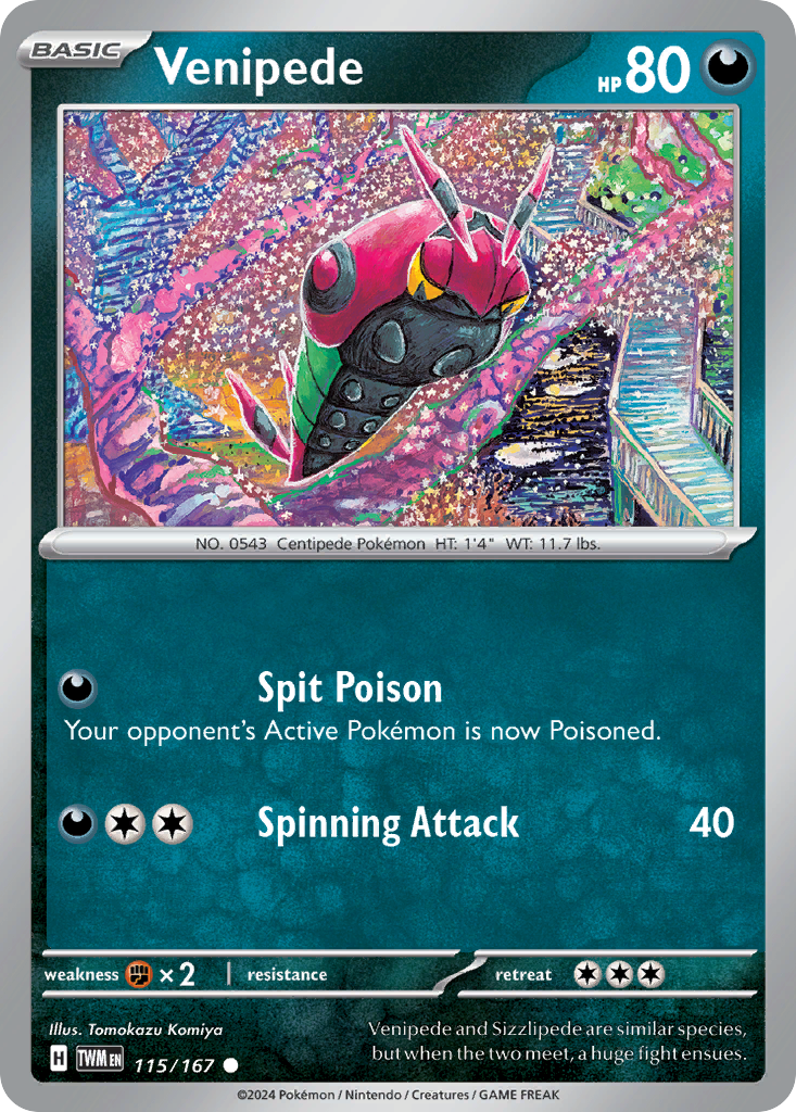 Venipede 115/167 — English Pokémon Twilight Masquerade (2024)