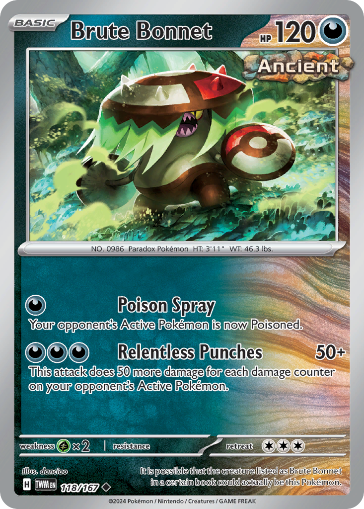 Brute Bonnet 118/167 — English Pokémon Twilight Masquerade (2024)