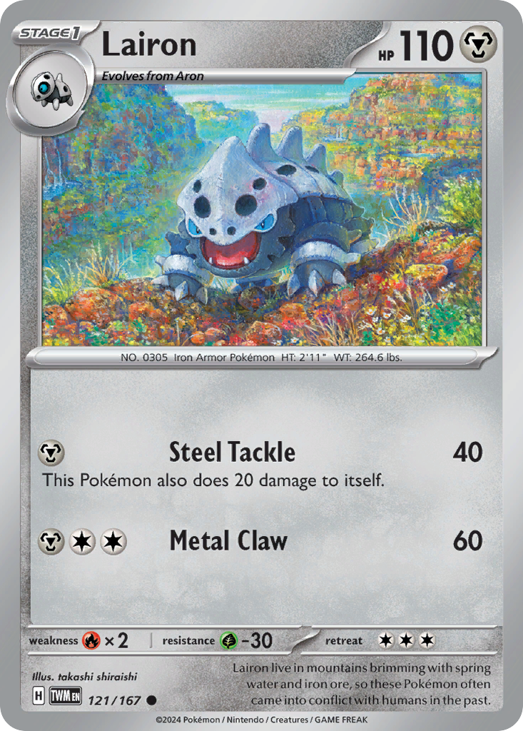 Lairon 121/167 — English Pokémon Twilight Masquerade (2024)
