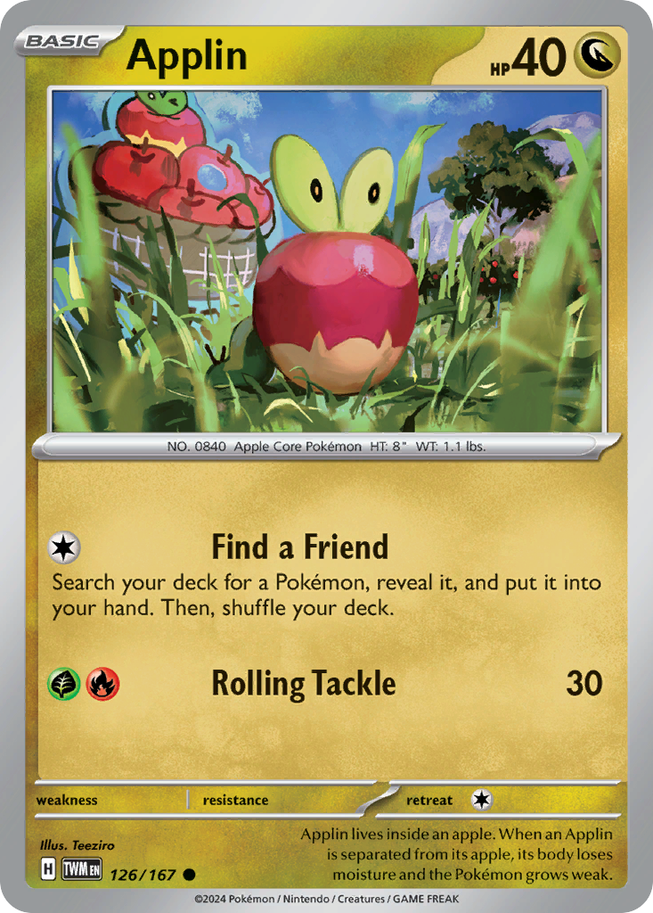 Applin 126/167 — English Pokémon Twilight Masquerade (2024)