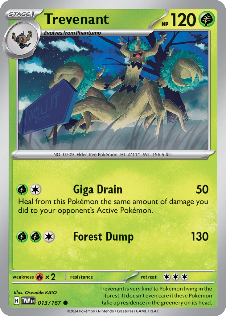Trevenant 13/167 — English Pokémon Twilight Masquerade (2024)