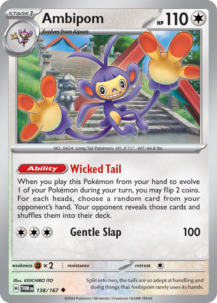 Ambipom 138/167 — English Pokémon Twilight Masquerade (2024)