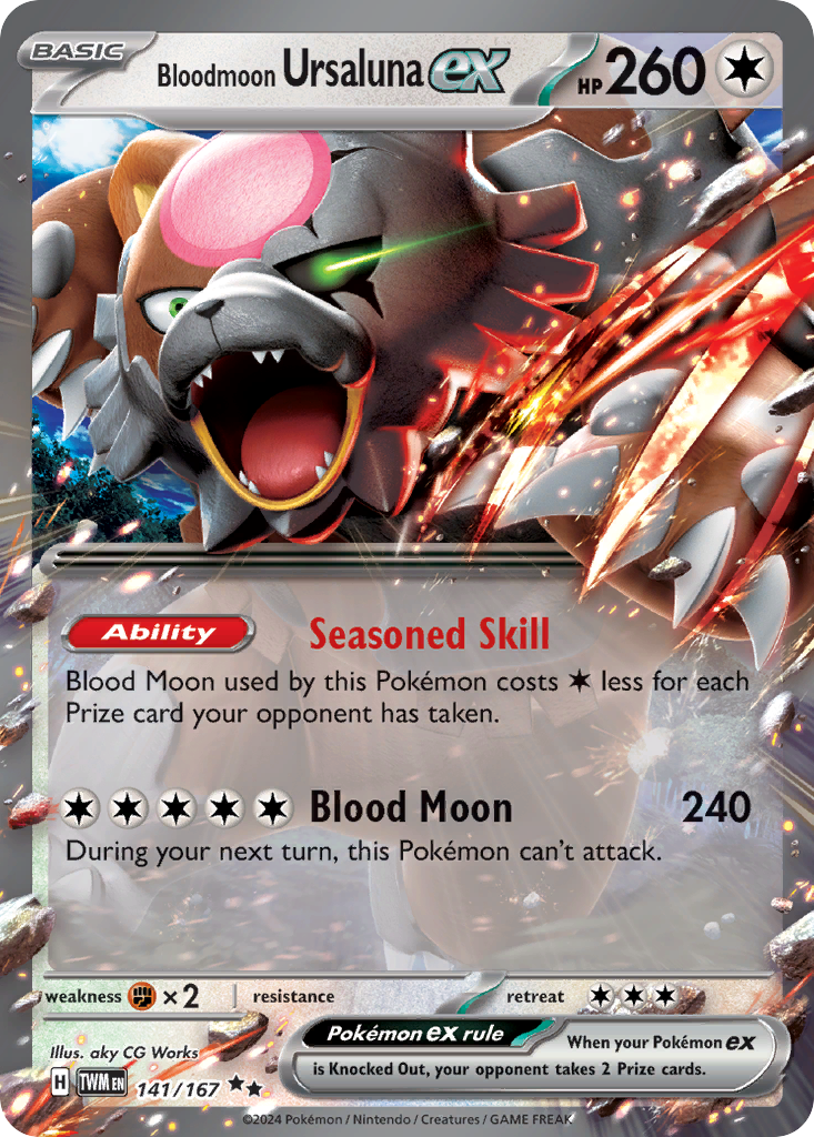 Bloodmoon Ursaluna ex 141/167 — English Pokémon Twilight Masquerade (2024)