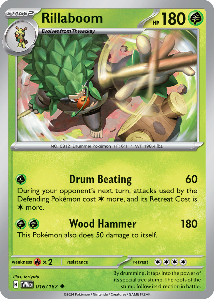 Rillaboom 16/167 — English Pokémon Twilight Masquerade (2024)