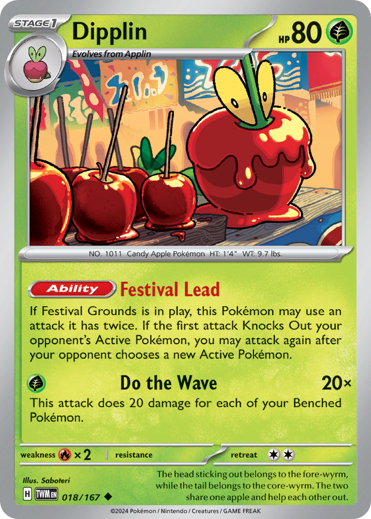 Dipplin 18/167 — English Pokémon Twilight Masquerade (2024)