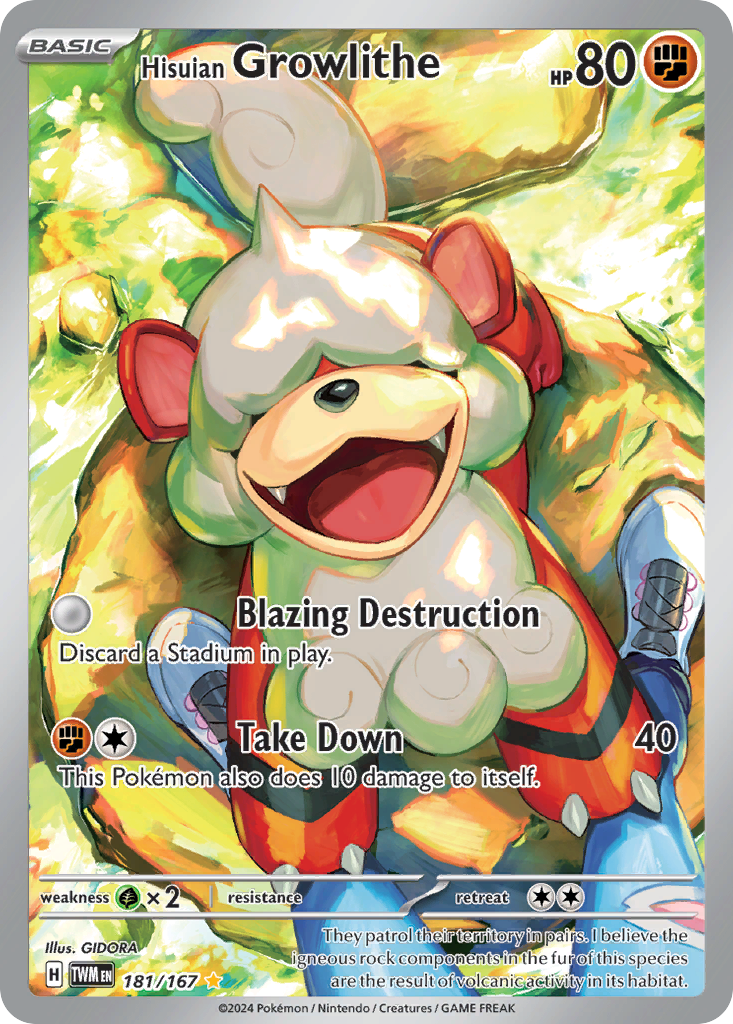 Hisuian Growlithe 181/167 — English Pokémon Twilight Masquerade (2024)
