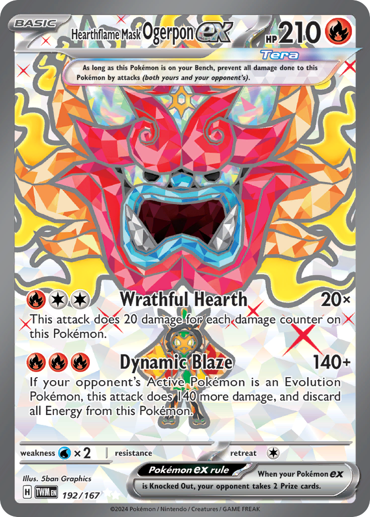 Hearthflame Mask Ogerpon ex 192/167 — English Pokémon Twilight Masquerade (2024)