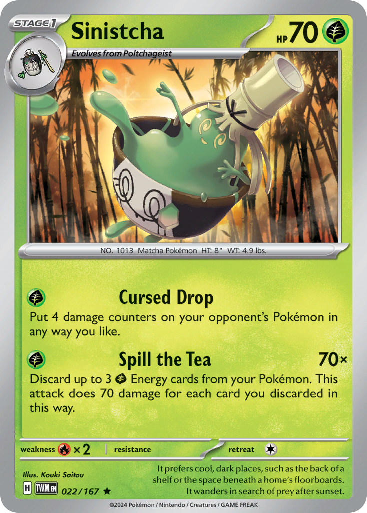 Sinistcha 22/167 — English Pokémon Twilight Masquerade (2024)
