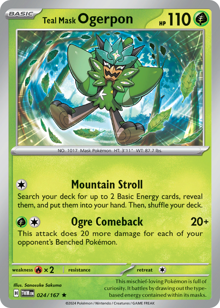 Teal Mask Ogerpon 24/167 — English Pokémon Twilight Masquerade (2024)
