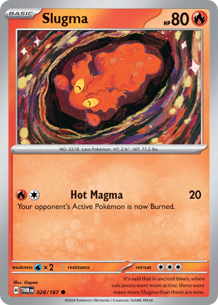 Slugma 28/167 — English Pokémon Twilight Masquerade (2024)