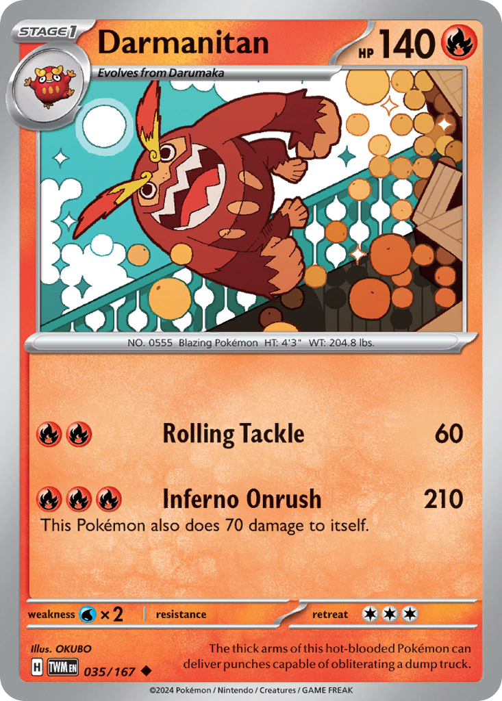 Darmanitan 35/167 — English Pokémon Twilight Masquerade (2024)