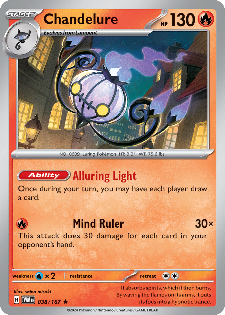 Chandelure 38/167 — English Pokémon Twilight Masquerade (2024)