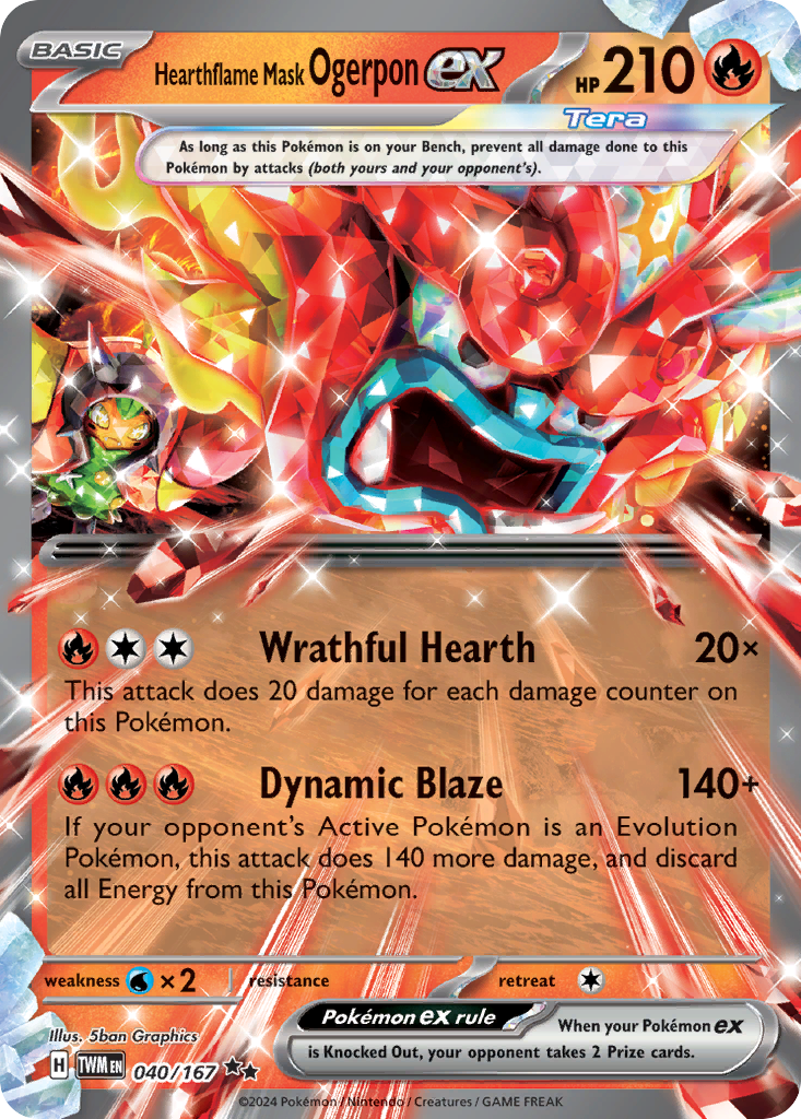 Hearthflame Mask Ogerpon ex 40/167 — English Pokémon Twilight Masquerade (2024)