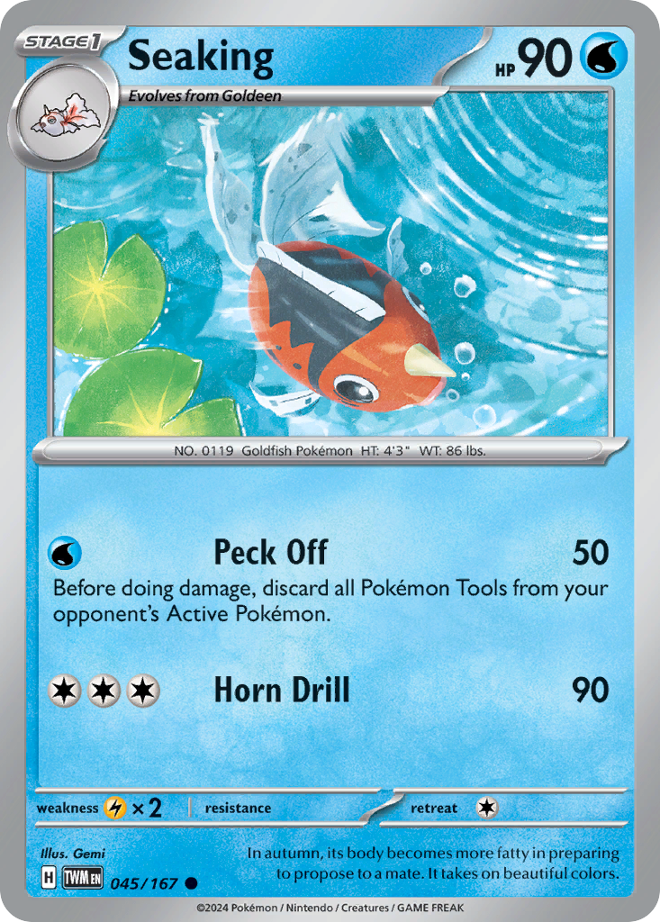 Seaking 45/167 — English Pokémon Twilight Masquerade (2024)