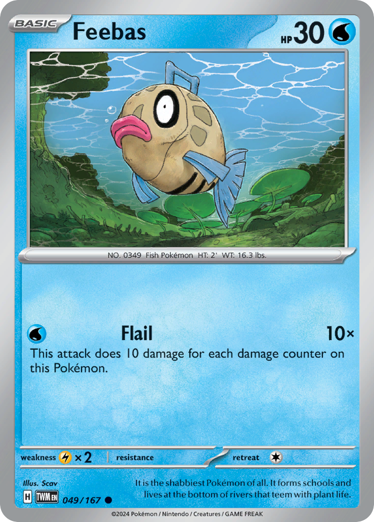 Feebas 49/167 — English Pokémon Twilight Masquerade (2024)