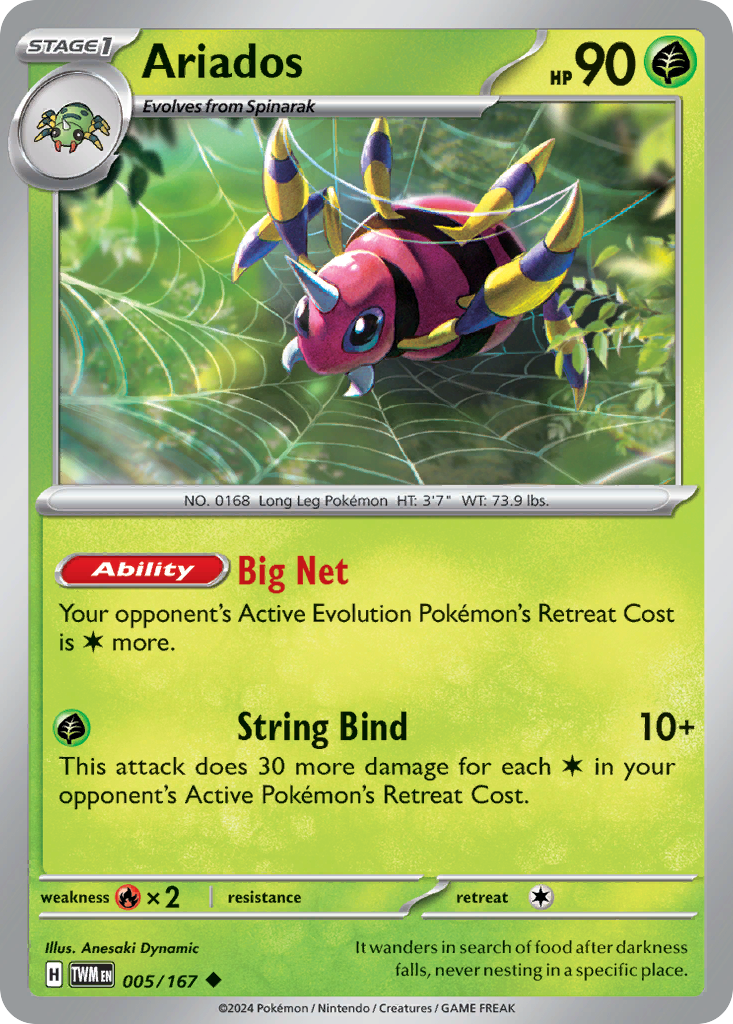 Ariados 5/167 — English Pokémon Twilight Masquerade (2024)