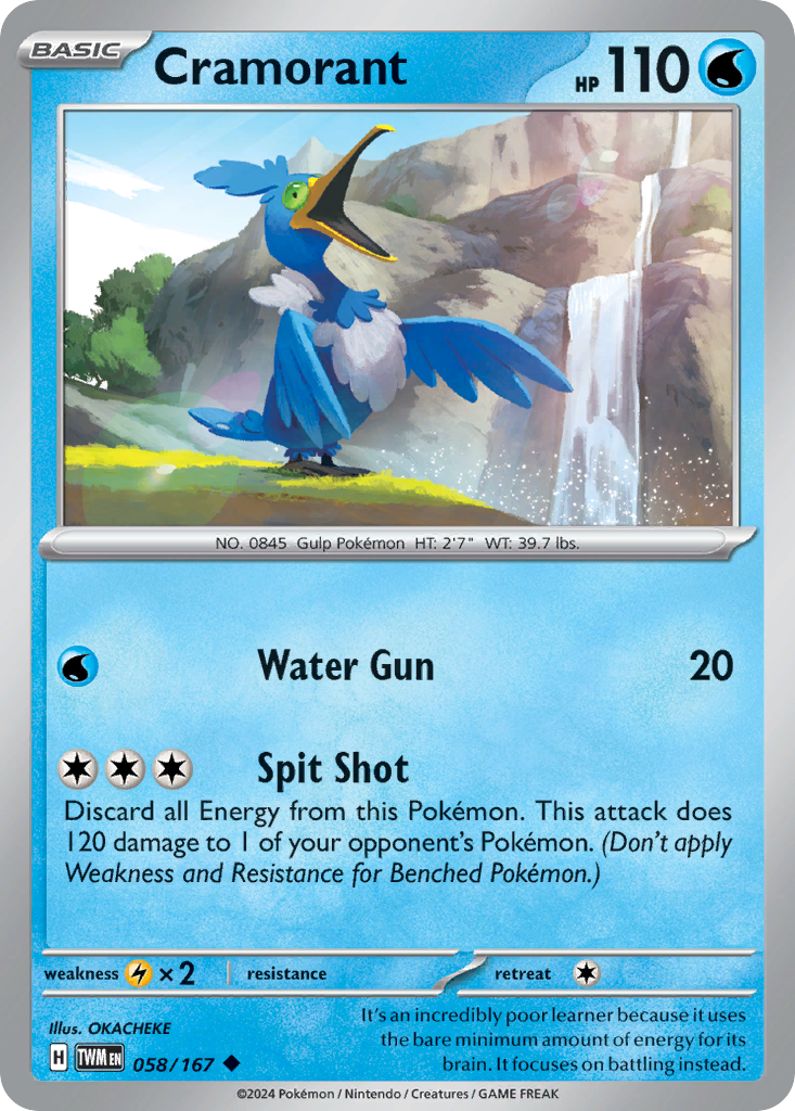 Cramorant 58/167 — English Pokémon Twilight Masquerade (2024)