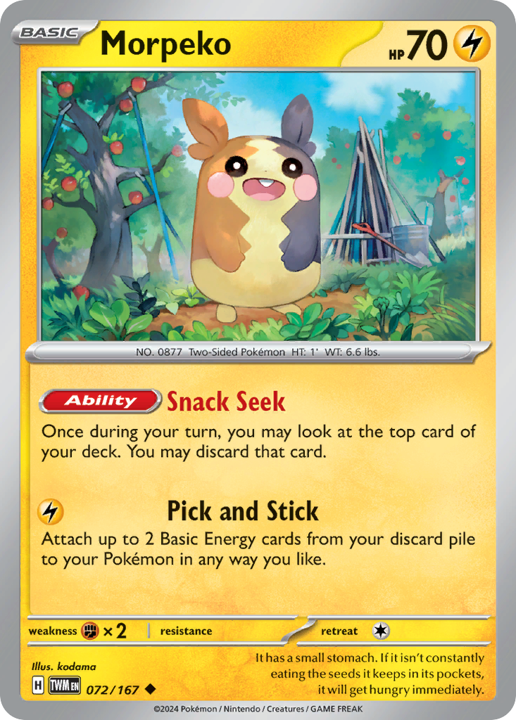 Morpeko 72/167 — English Pokémon Twilight Masquerade (2024)