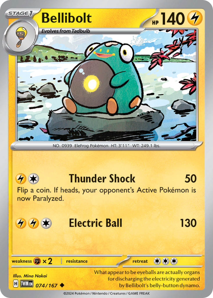Bellibolt 74/167 — English Pokémon Twilight Masquerade (2024)