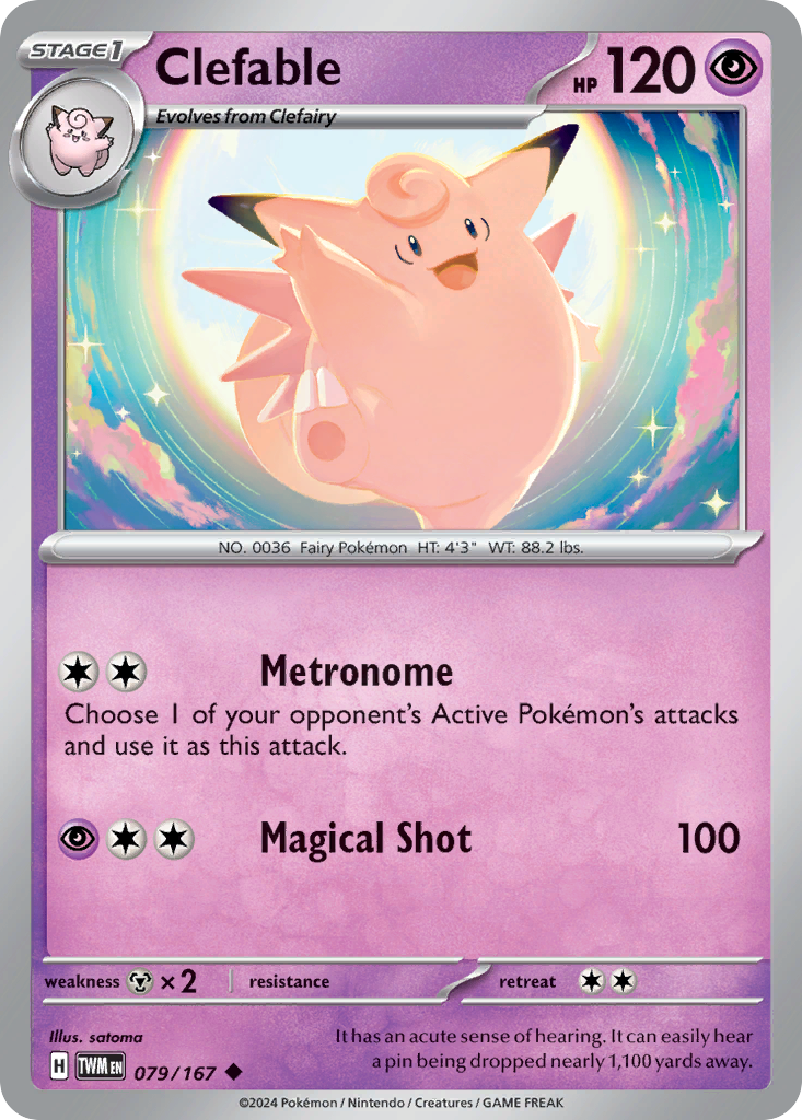 Clefable 79/167 — English Pokémon Twilight Masquerade (2024)