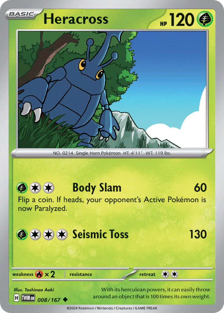 Heracross 8/167 — English Pokémon Twilight Masquerade (2024)