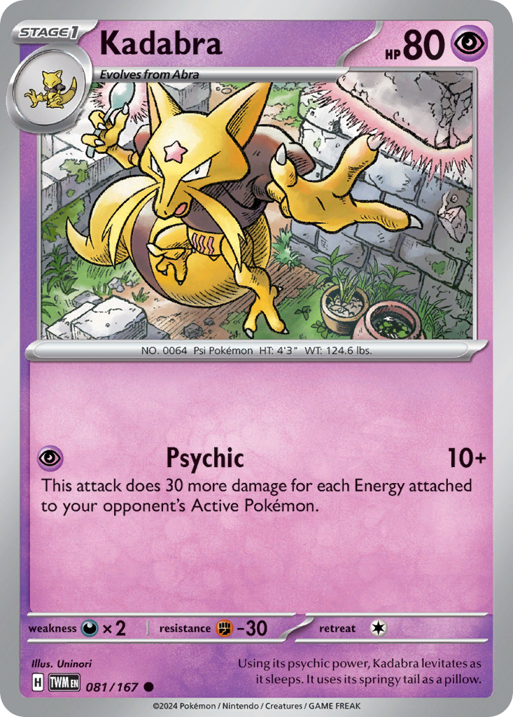 Kadabra 81/167 — English Pokémon Twilight Masquerade (2024)