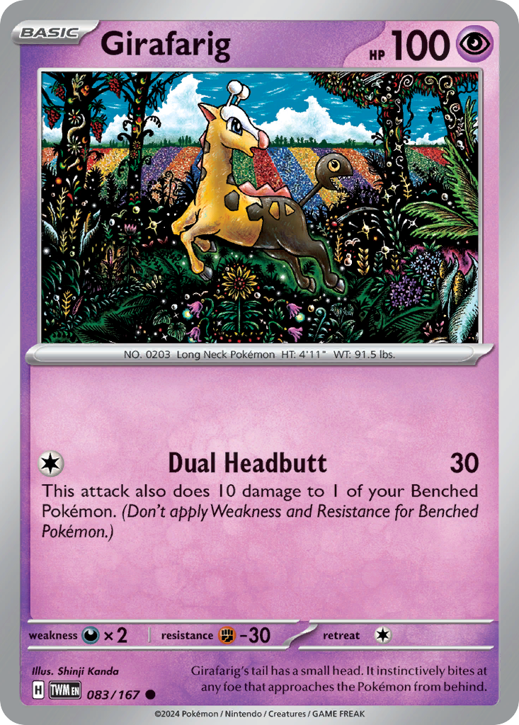 Girafarig 83/167 — English Pokémon Twilight Masquerade (2024)