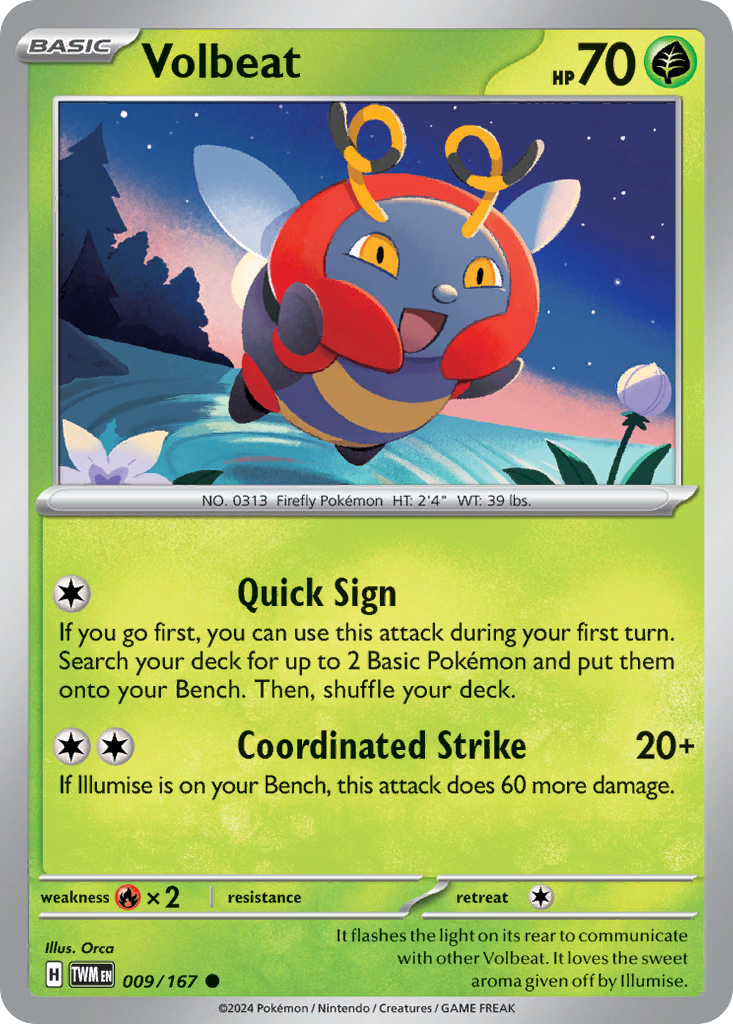Volbeat 9/167 — English Pokémon Twilight Masquerade (2024)