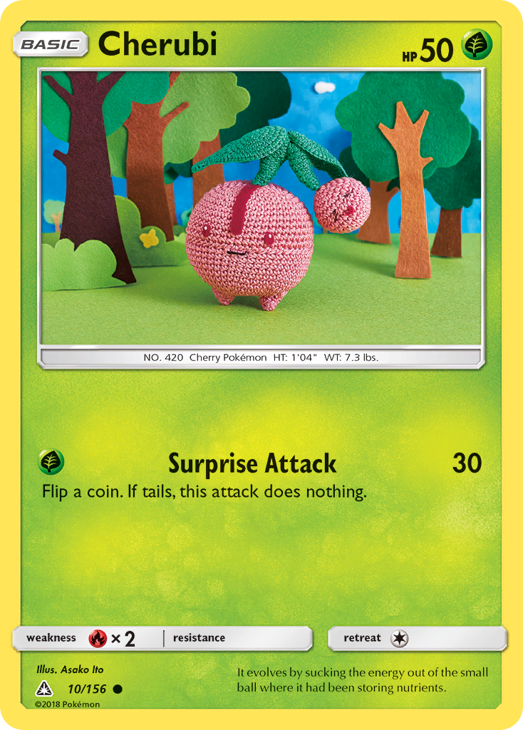 Cherubi 10/156 English Pokémon card from Ultra Prism (2018)
