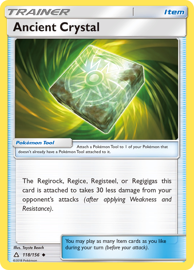 Ancient Crystal 118/156 English Pokémon card from Ultra Prism (2018)