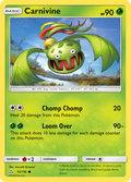Carnivine 12/156 English Pokémon card from Ultra Prism (2018)