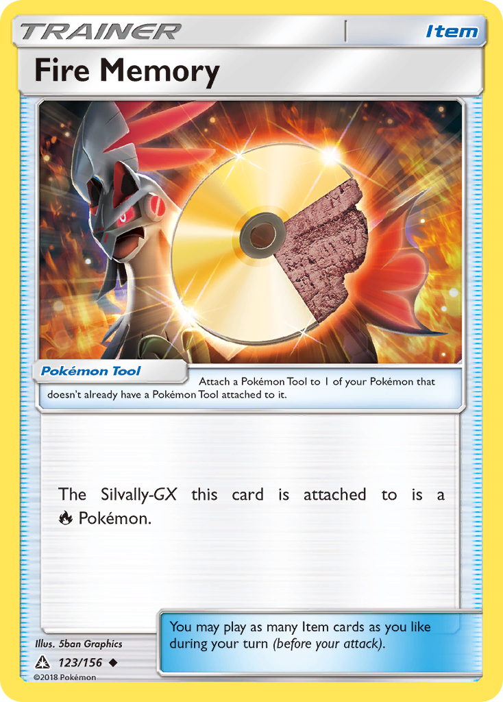 Fire Memory 123/156 English Pokémon card from Ultra Prism (2018)