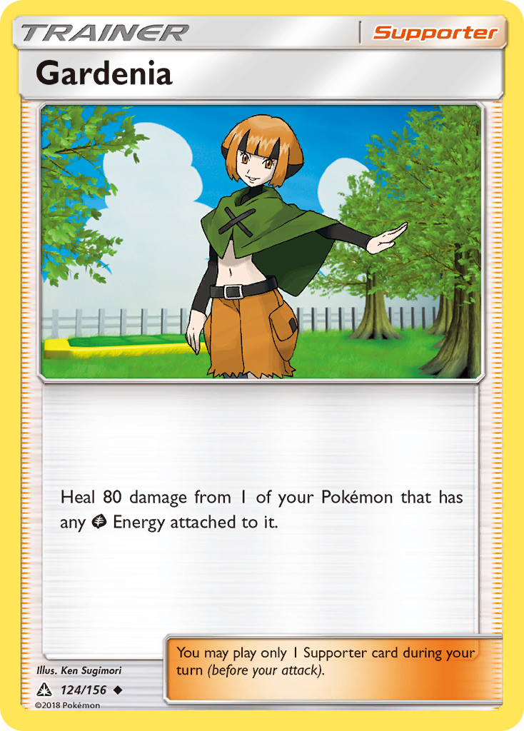 Gardenia 124/156 English Pokémon card from Ultra Prism (2018)