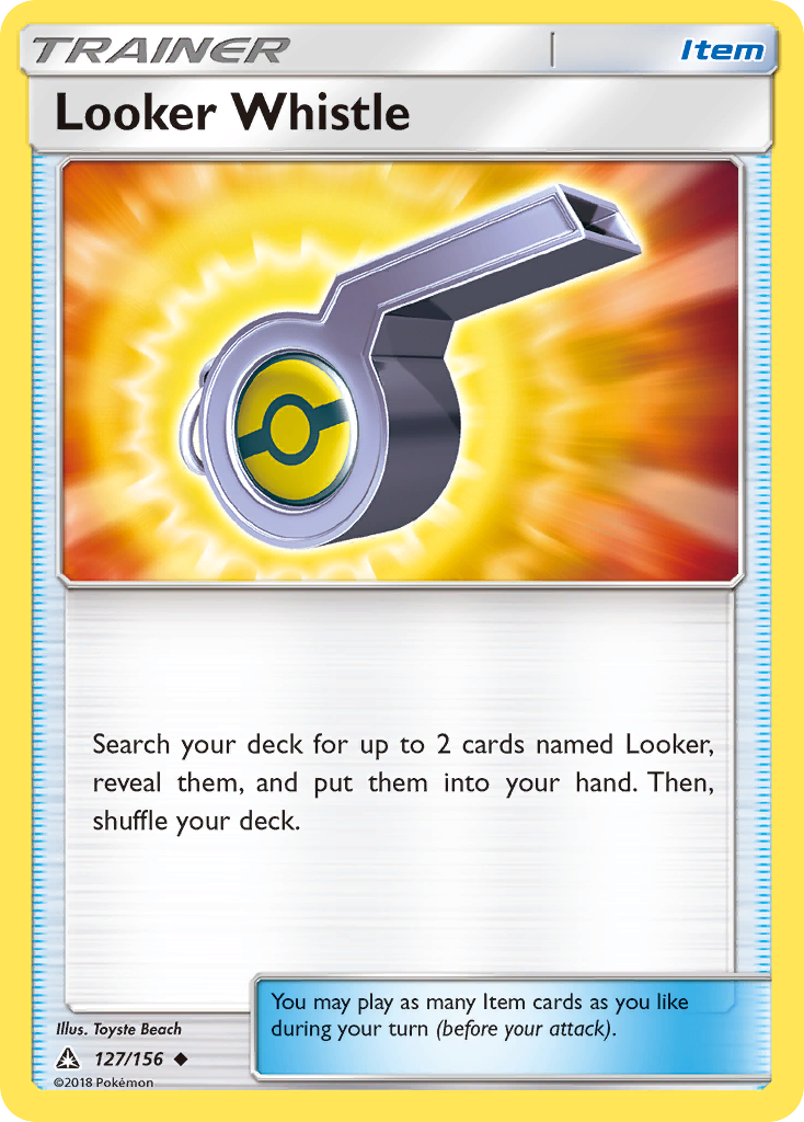 Looker Whistle 127/156 English Pokémon card from Ultra Prism (2018)