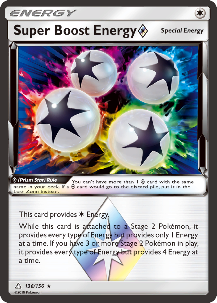 Super Boost Energy ◇ 136/156 English Pokémon card from Ultra Prism (2018)