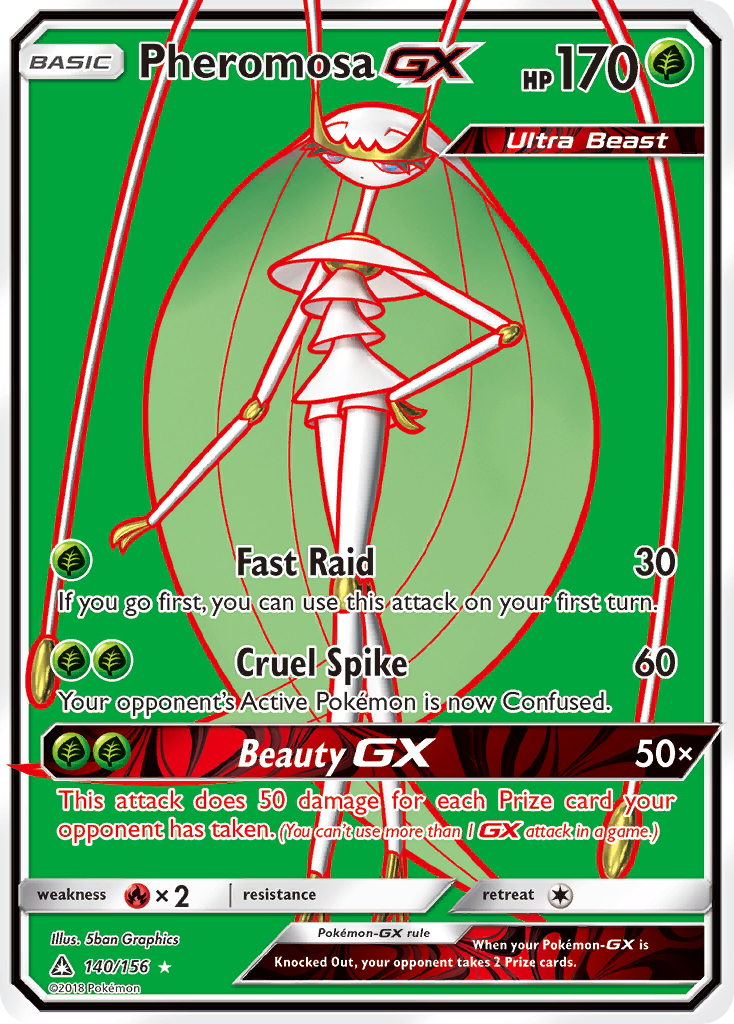 Pheromosa-GX 140/156 English Pokémon card from Ultra Prism (2018)