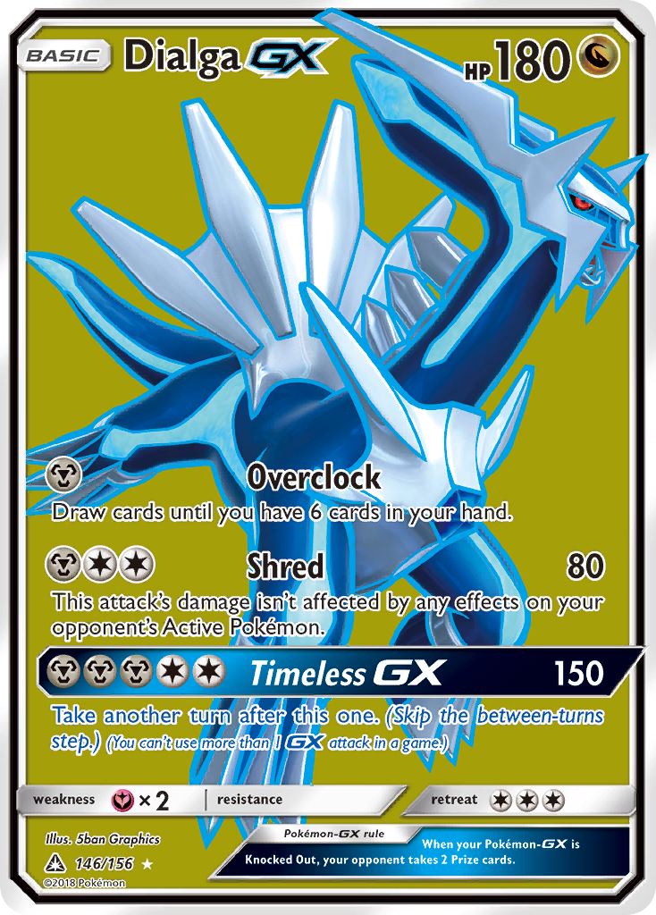 Dialga-GX 146/156 English Pokémon card from Ultra Prism (2018)