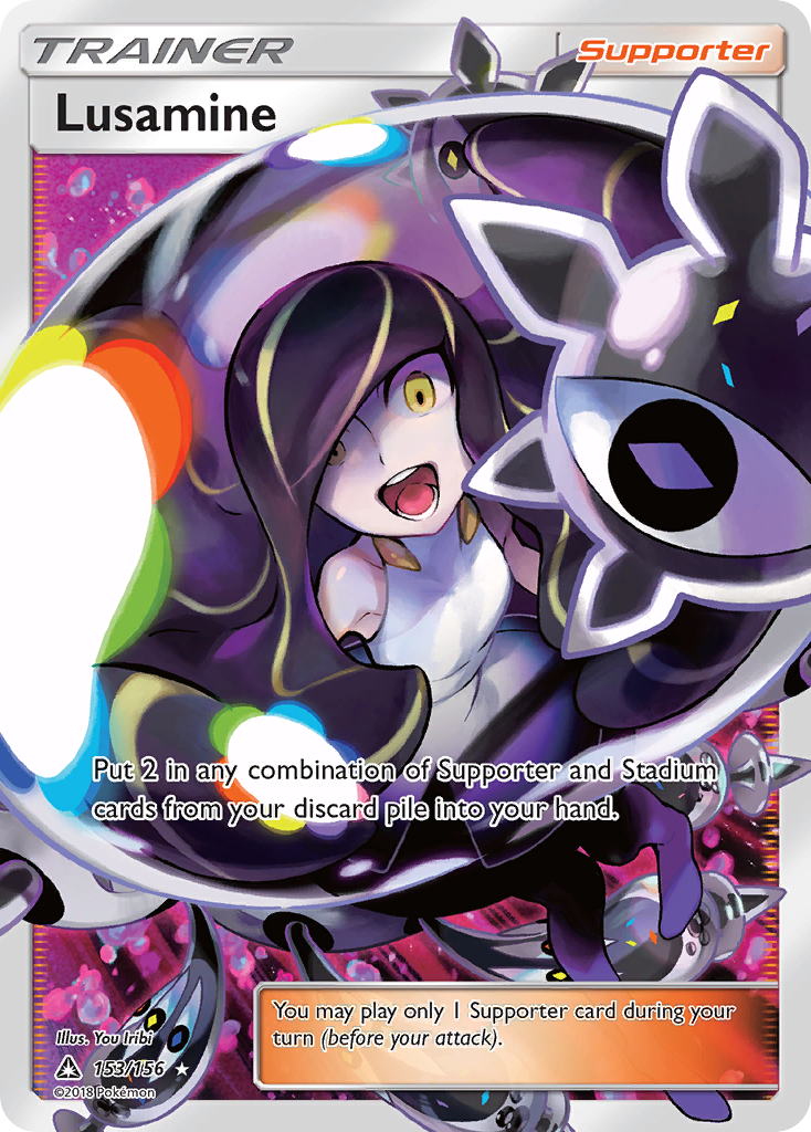 Lusamine 153/156 English Pokémon card from Ultra Prism (2018)