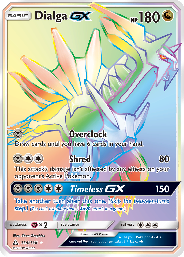 Dialga-GX 164/156 English Pokémon card from Ultra Prism (2018)