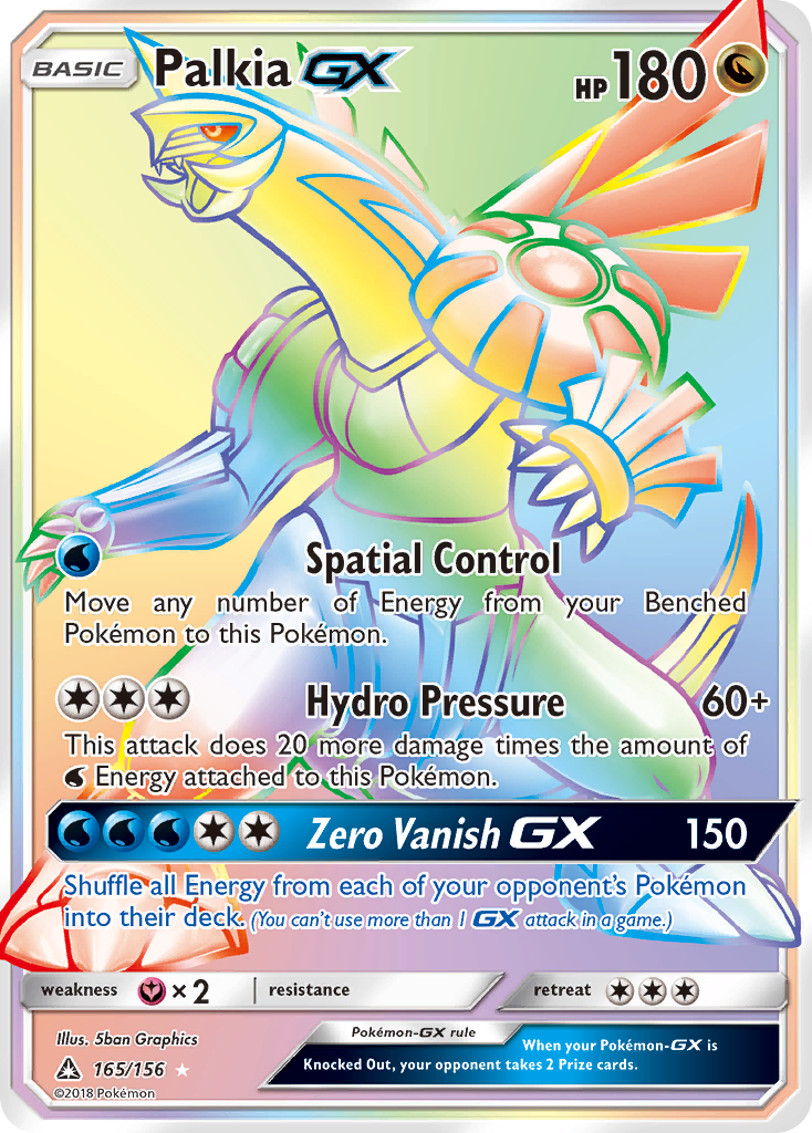Palkia-GX 165/156 English Pokémon card from Ultra Prism (2018)