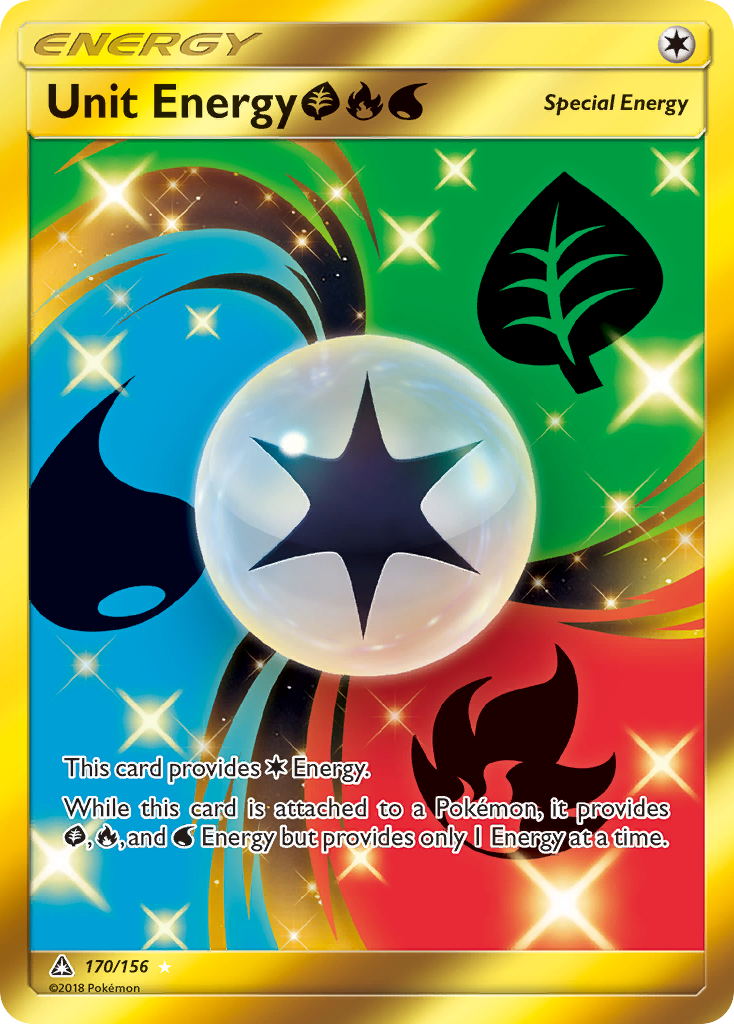 Unit Energy GrassFireWater 170/156 English Pokémon card from Ultra Prism (2018)
