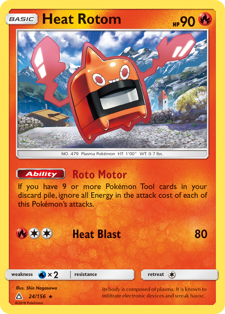 Heat Rotom 24/156 English Pokémon card from Ultra Prism (2018)