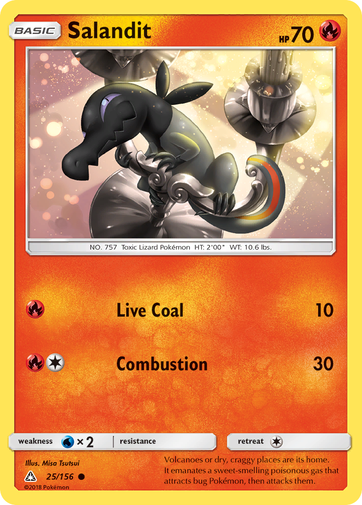 Salandit 25/156 English Pokémon card from Ultra Prism (2018)